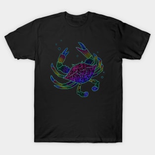 Colorful Abstract Sea Crab With Bubbles T-Shirt